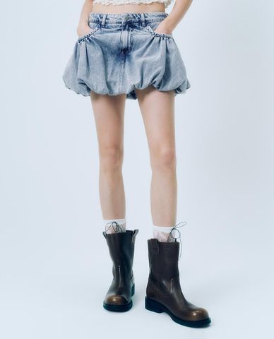  URBAN REVIVO - Chân váy denim mini Balloon 
