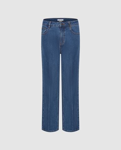  URBAN REVIVO - Quần jeans nữ ống đứng thời trang 