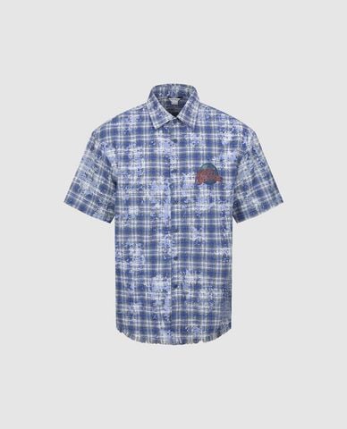  URBAN REVIVO - Áo sơ mi nam cổ bẻ tay ngắn Paid 