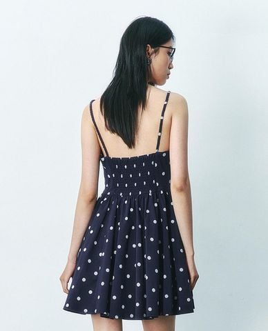  URBAN REVIVO - Đầm hai dây mini chấm bi dáng xoè 