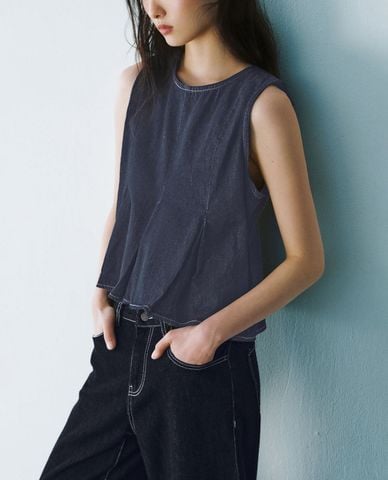  URBAN REVIVO - Áo sát nách nữ cổ tròn trẻ trung 