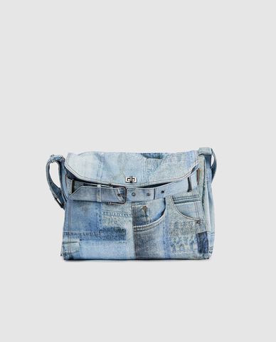  URBAN REVIVO - Túi đeo vai nữ phom chữ nhật Denim 