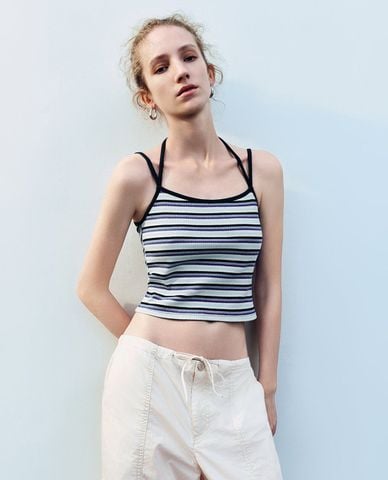  URBAN REVIVO - Áo hai dây nữ dây chéo cá tính 