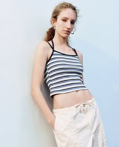  URBAN REVIVO - Áo hai dây nữ dây chéo cá tính 