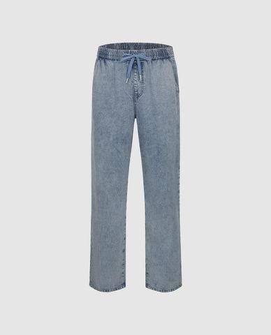  URBAN REVIVO - Quần jeans nam ống đứng lưng thun 