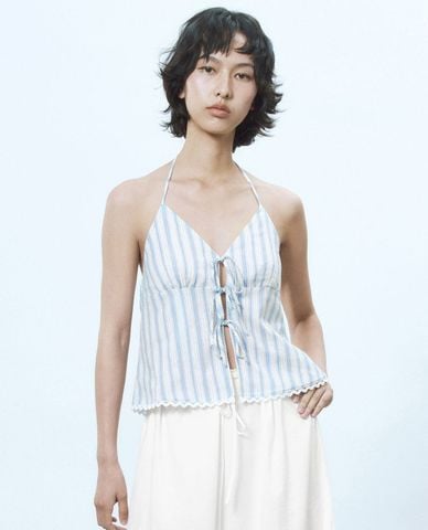  URBAN REVIVO - Áo kiểu nữ dây yếm thời thượng 