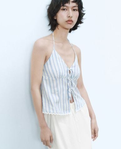  URBAN REVIVO - Áo kiểu nữ dây yếm thời thượng 