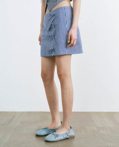  URBAN REVIVO - Chân váy chữ A mini kẻ sọc 