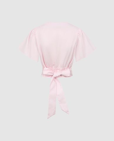  URBAN REVIVO - Áo kiểu nữ cổ V tay ngắn Overhead 