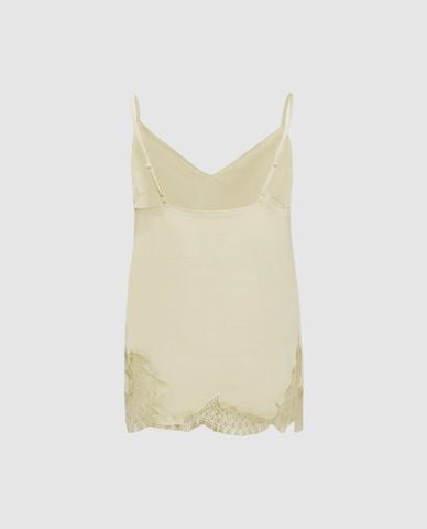  URBAN REVIVO - Áo hai dây nữ cổ V phối ren quyến rũ 