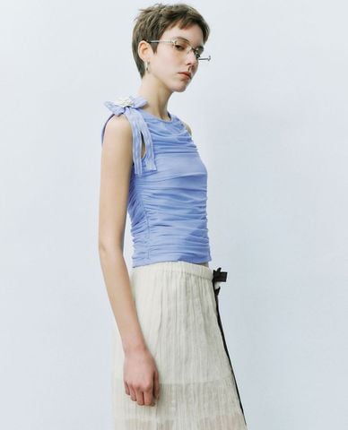  URBAN REVIVO - Áo sát nách nữ cổ tròn Bow Décor 