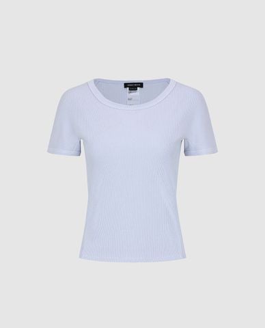  URBAN REVIVO - Áo thun nữ cổ tròn tay ngắn Skinny 