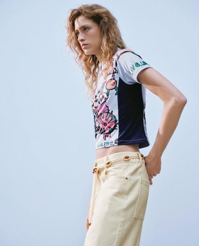  URBAN REVIVO - Áo thun nữ cổ tròn tay ngắn Printed 