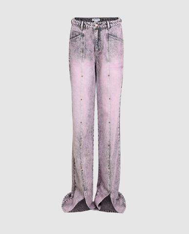  URBAN REVIVO - Quần jeans nữ ống loe hiện đại 