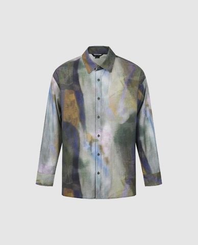  URBAN REVIVO - Áo sơ mi nam cổ bẻ tay dài Printed Loose 