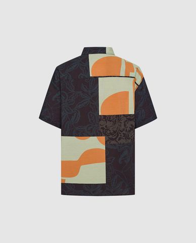  URBAN REVIVO - Áo sơ mi nam cổ bẻ tay ngắn Loose 