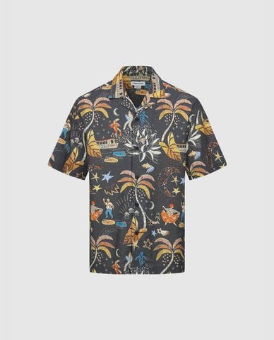  URBAN REVIVO - Áo sơ mi nam cổ bẻ tay ngắn Printed 