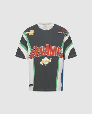  URBAN REVIVO - Áo thun nam cổ tròn in hình nổi bật 