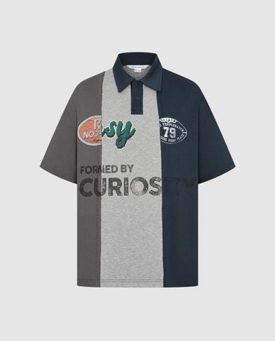  URBAN REVIVO - Áo polo nam cổ bẻ tay ngắn trẻ trung 