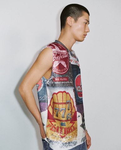  URBAN REVIVO - Áo sát nách nam in hình thời thượng 