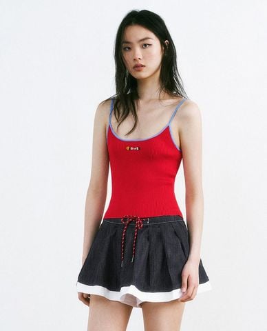  URBAN REVIVO - Áo hai dây nữ dệt kim cá tính 