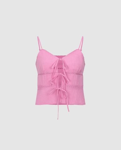  URBAN REVIVO - Áo hai dây nữ phom croptop hiện đại 