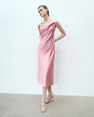  URBAN REVIVO - Đầm hai dây phom midi thời thượng 