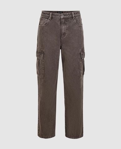  URBAN REVIVO - Quần jeans nam ống đứng phối túi hộp hiện đại 