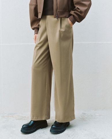  URBAN REVIVO - Quần nữ ống rộng lưng cao tôn dáng Leisure 