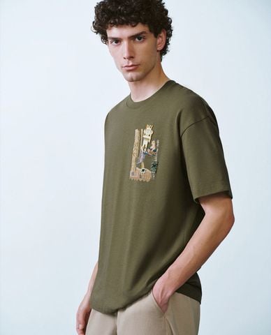  URBAN REVIVO - Áo thun nam cổ tròn tay ngắn Printed Loose 