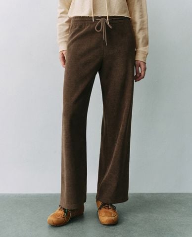  URBAN REVIVO - Quần nữ ống rộng lưng thun hiện đại 