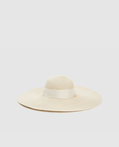  URBAN REVIVO - Nón rộng vành nữ phối dây Straw 