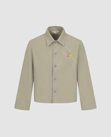  URBAN REVIVO - Áo khoác sơ mi nam cổ bẻ tay dài 