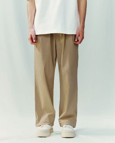  URBAN REVIVO - Quần nam ống rộng lưng thun phối dây rút 