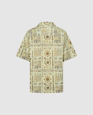  URBAN REVIVO - Áo sơ mi nam tay ngắn họa tiết thổ cẩm 