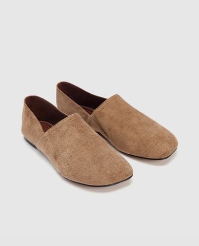  URBAN REVIVO - Giày lười nữ mũi vuông đế bệt 