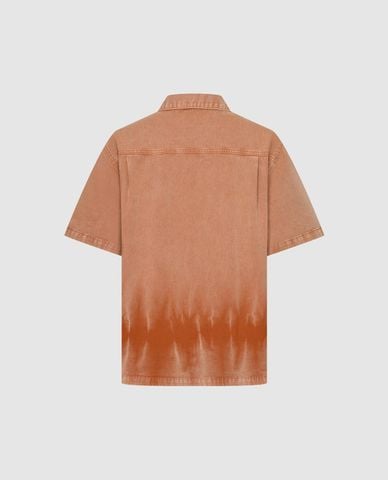  URBAN REVIVO - Áo sơ mi denim nam cổ bẻ tay ngắn 