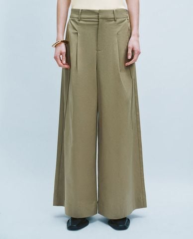  URBAN REVIVO - Quần nữ ống rộng xếp li cá tính 