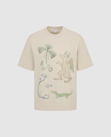  URBAN REVIVO - Áo thun nam cổ tròn tay ngắn in hình trẻ trung 