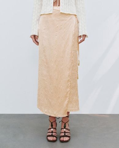  URBAN REVIVO - Chân váy phom suông midi thanh lịch 