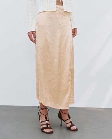  URBAN REVIVO - Chân váy phom suông midi thanh lịch 