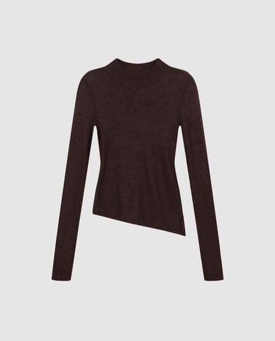  URBAN REVIVO - Áo dệt kim nữ tay dài xuyên thấu 