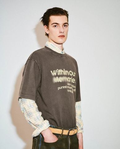  URBAN REVIVO - Áo thun nam cổ tròn tay ngắn Printed 