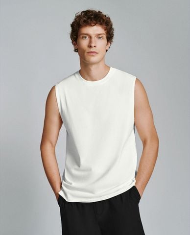  URBAN REVIVO - Áo ba lỗ nam cổ tròn trẻ trung Loose 