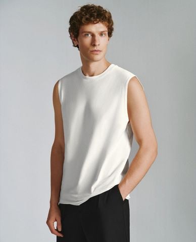  URBAN REVIVO - Áo ba lỗ nam cổ tròn trẻ trung Loose 