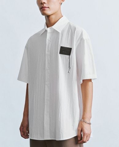  URBAN REVIVO - Áo sơ mi nam cổ bẻ tay ngắn Button Up Straight 