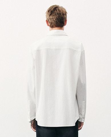  URBAN REVIVO - Áo sơ mi nam cổ bẻ tay dài Button Up Loose 