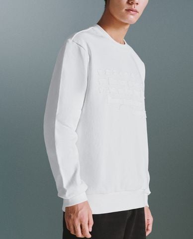  URBAN REVIVO - Áo sweatshirt nam cổ tròn tay dài 