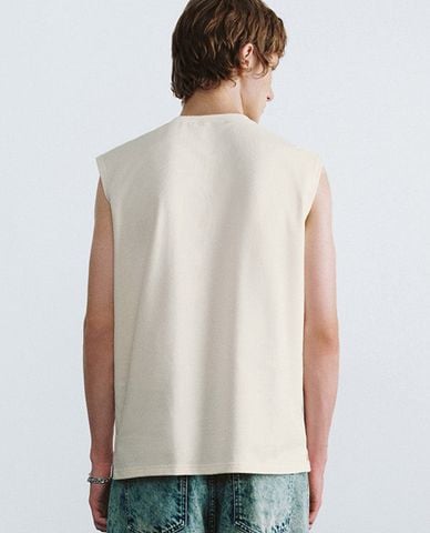  URBAN REVIVO - Áo ba lỗ nam cổ tròn phom suông Embroidered 