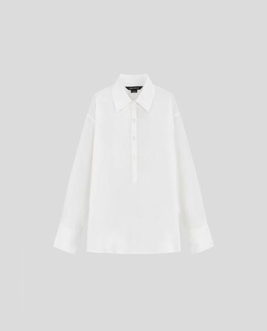  URBAN REVIVO - Áo sơ mi nữ cổ bẻ tay dài Button Up Loose 